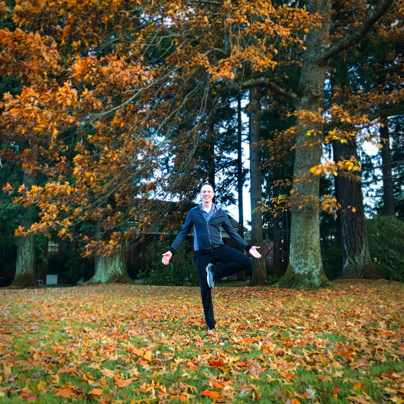 David meditating in the forest