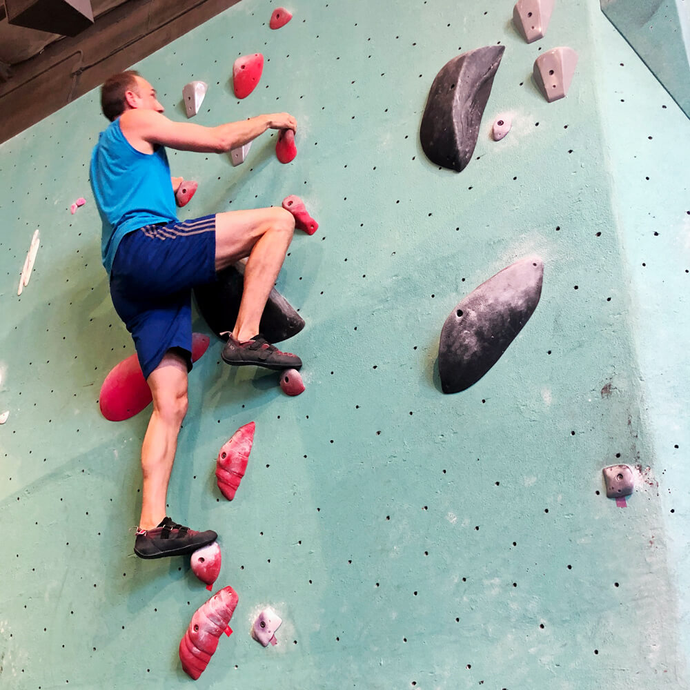 David bouldering