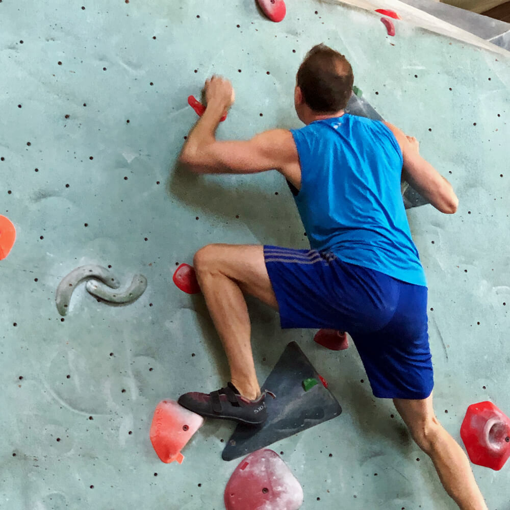 David bouldering