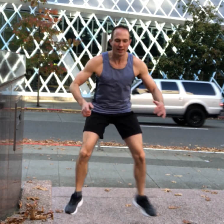 David doing stair exercises