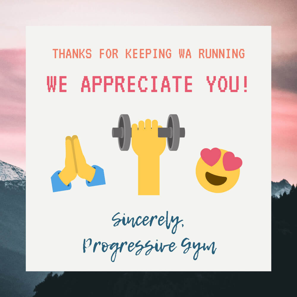 Thanks for keeping WA running! We appreciate you!