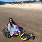 Balancing on a recumbent bike in Cannon Beach, Oregon